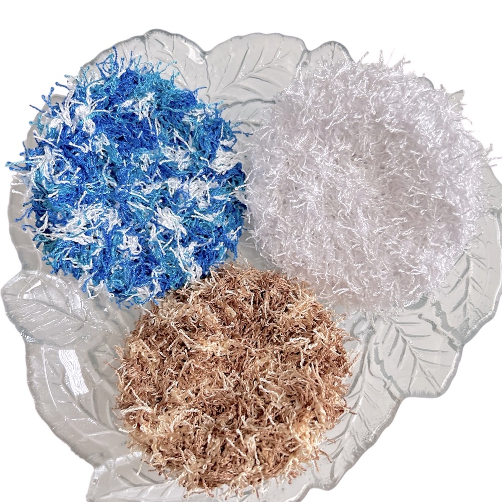 Hand Crafted Colorful Reusable Scrubbing Spa Exfoliating Pads Crochet Polyester - Picture 3 of 6